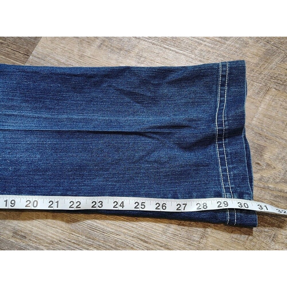 Rocawear Women's Denim Jeans Size 9 Flare Leg Sequins Studded Y2K Streetwear - Picture 6 of 12